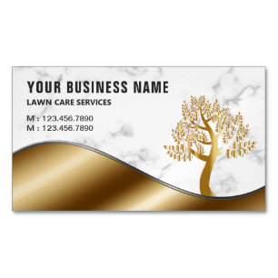 Marmor Gold Baum Gartenbau Landschaftspflege Rasen Magnetische Visitenkarte