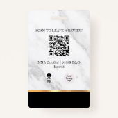 Marmor, Gold & Black Luxury Beruflich Notary ID Ausweis (Rückseite)