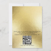 Marmor Gold Elegant Moderne QR Code Hochzeit Einladung (Rückseite)