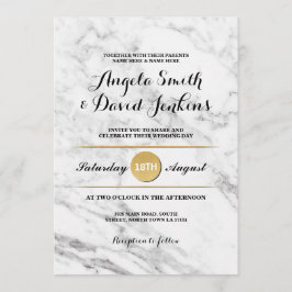 Marmor Gold Elegant Wedding Art Deco 1920's Einlad Einladung