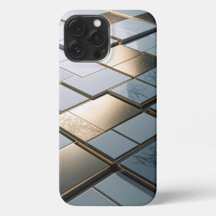 Marmor Gold Fliesen Luxus Geometrie iPhone 13 Pro Max Hülle