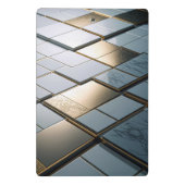 Marmor Gold Fliesen Luxus Geometrie Mini Klemmbrett (Rückseite)