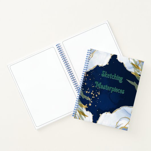 Marmor & Gold in Midnight Blue Notizblock (Innenseite)