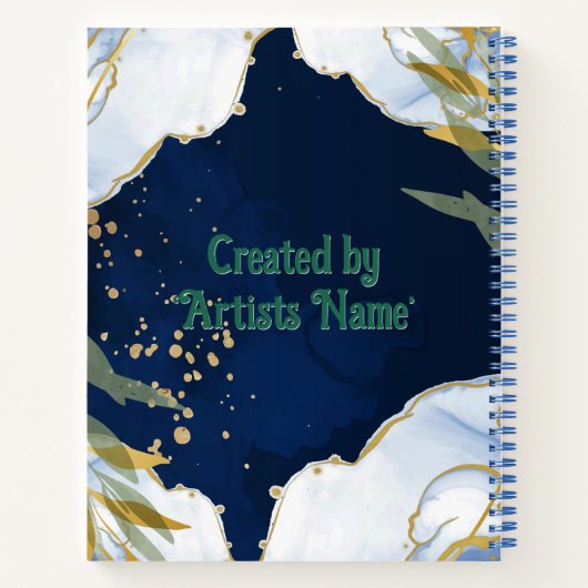 Marmor & Gold in Midnight Blue Notizblock (Rückseite)