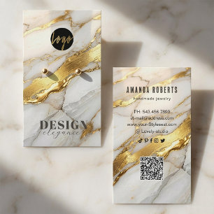 Marmor-Gold-Ohrhänger-Displaykarte   Elegant Visitenkarte