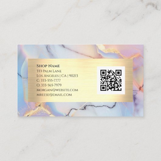 Marmor & Gold, QR-Code Visitenkarte (Rückseite)