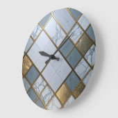 Marmor Gold Raster Luxus Geometrie Große Wanduhr (Winkel)