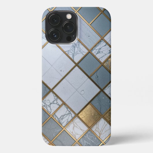 Marmor Gold Raster Luxus Geometrie iPhone Hülle (Rückseite)