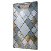 Marmor Gold Raster Luxus Geometrie Klemmbrett (Links)