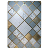Marmor Gold Raster Luxus Geometrie Klemmbrett (Rückseite)