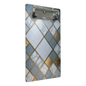 Marmor Gold Raster Luxus Geometrie Mini Klemmbrett (Schrägansicht)