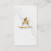 Marmor | Gold Real Anwesen Logo Visitenkarte (Rückseite)