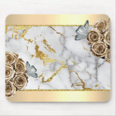 Marmor Gold Rose Schmetterling Mousepad (Vorne)