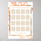 Marmor, Gold und Weiß - Sitzplan Poster (Vorne)