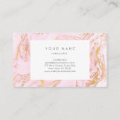 Marmor Gold Weißrosa Pastellfarben Schwarzer Makeu Visitenkarte (Rückseite)
