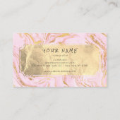 Marmor Golden Foil Blush Makeup Artist Pink Visitenkarte (Rückseite)