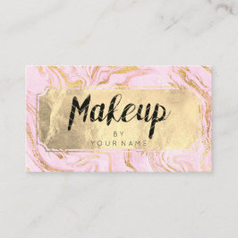 Marmor Golden Foil Blush Makeup Artist Pink Visitenkarte