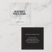 Marmor | Goldgrenze Quadratische Visitenkarte (Vorne/Hinten)