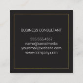 Marmor | Goldgrenze Quadratische Visitenkarte (Rückseite)