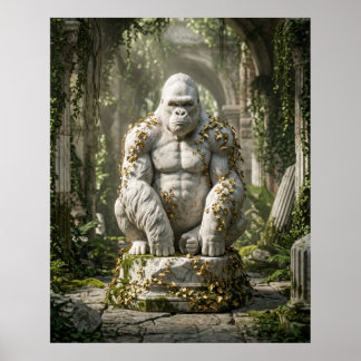 Marmor Gorilla Efeu Ruinen Poster