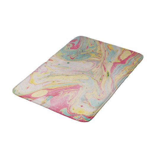 Marmor Granit Textur farbenfroh Badematte (Schrägansicht)