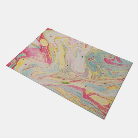 Marmor Granit Textur farbenfroh Fußmatte (Schrägansicht)