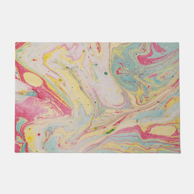 Marmor Granit Textur farbenfroh Fußmatte (Vorderseite)