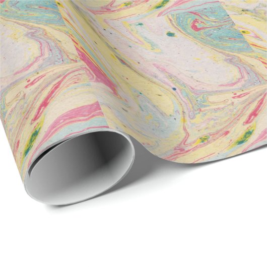 Marmor Granit Textur farbenfroh Geschenkpapier (Rolleneckpunkt)