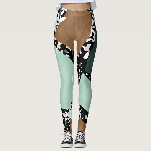 Marmor Granit Textur Leggings (Vorderseite)