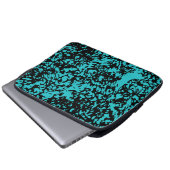 Marmor Granit Texture Blue Laptopschutzhülle (Vorne Knopf)