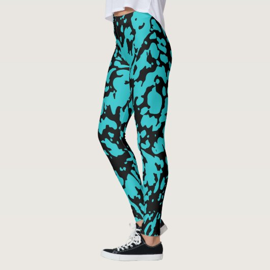 Marmor Granit Texture Blue Leggings (Links)