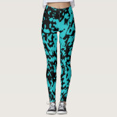 Marmor Granit Texture Blue Leggings (Vorderseite)