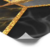 Marmor Hexagon, goldene Blätter Textur. Poster (Ecke)
