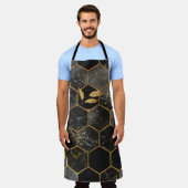 Marmor Hexagon, goldene Blätter Textur. Schürze (Getragen)