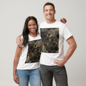 Marmor Hexagon, goldene Blätter Textur. T-Shirt (Unisex)