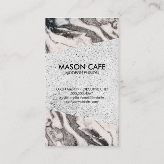 Marmor | Hintergrund | Koch Hat Knife Visitenkarte (Rückseite)