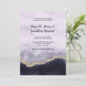 Marmor-Hochzeit der modernen Marine Einladung (Stehend Vorderseite)