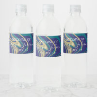 Marmor Imitate Gold Blue Wedding Water Flasche Lab