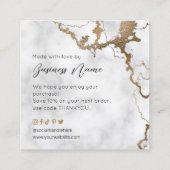 Marmor Imitate Gold Elegant Vielen Dank für Ihren Quadratische Visitenkarte (Rückseite)