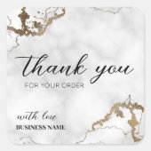 Marmor Imitate Gold Elegant Vielen Dank für Ihren  Quadratischer Aufkleber (Vorderseite)