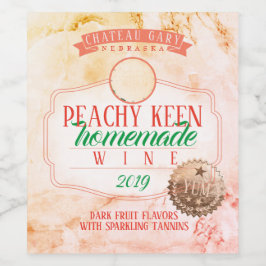 Marmor Imitate Gold Siegel hausgemachte PEACH pers Weinetikett