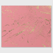 Marmor Imitate goldene Vene Rose Lachs elegant chi Geschenkpapier (Flach)