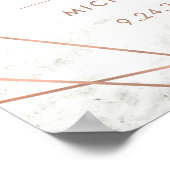 Marmor Imitate Rose Gold Geometric Wedding Willkom Poster (Ecke)