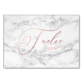 Marmor Imitate Rose Gold Kalligraphie Zwölf Tischnummer (Rückseite)