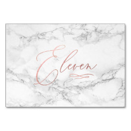 Marmor Imitate Rose Gold Romantische Kalligraphie  Tischnummer