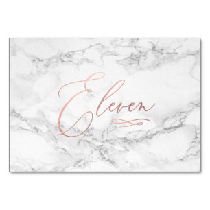 Marmor Imitate Rose Gold Romantische Kalligraphie  Tischnummer