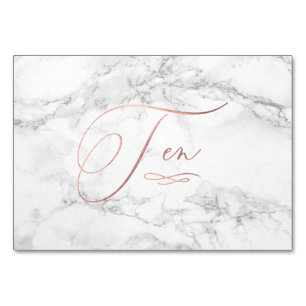 Marmor Imitate Rose Gold Romantische Kalligraphie Tischnummer