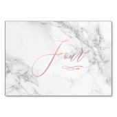 Marmor-Imitate Rose Gold Romantische Kalligraphie  Tischnummer (Vorderseite)