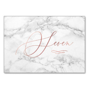 Marmor Imitate Rose Gold Romantische Kalligraphie Tischnummer