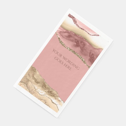 Marmor-Imitate Rose Goldbarsch-Agarve-Geode Wasser Serviette (Ecke)